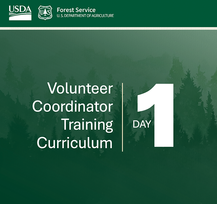 Screenshot from the U.S. Forest Service Day 1 Volunteer Coordinator Training Curriculum.